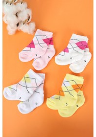 Resim Baby Shez Pamuklu 6'lı Yenidoğan Bebek Kışlık Havlu Çorap Çok Renkli 