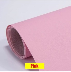 Resim Kendinden Yapışkanlı Deri Yama Kanepe Tamir Yenileme Deri Etiket Mobilya Masa Pink 25x60cm 