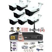 Resim Ids - 7 Kameralı 5 Mp Sony Lensli 1080P Full HD Güvenlik Kamerası Sistemi - Cepten İzle - 1 TB Dış 