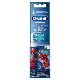 Resim Oral-B Pro Kids Spiderman Şarjlı Diş Fırçası Yedek Başlığı - 2 Adet 