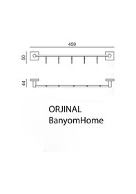 Resim Çelik Banyo Paslanmaz Pirinç Vizyon 5^li Set Askılık Havlu Askısı Siyah 