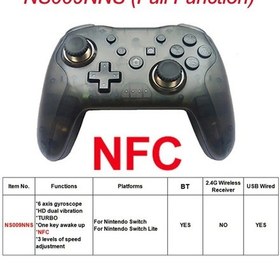 Resim Ns009n-nfc-2-ns009s Kablosuz Denetleyici Bt Nintendo Anahtarı Pro Pc Ps3 Tv Kutusu Joystick Çift Titreşim Nfc Profesyonel Gecikmesiz Gamepad 
