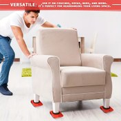 Resim 4 Adet Ağır Hizmet Tekerlekli Mobilya Taşıma Seti, Easy Glide Mobilya Kayarları, Evm ve Mobilya için, Zemin Koruma, Çeşitli Kullanım için Plastik Malzeme ile 