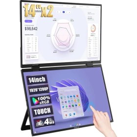 Resim Z14W 14" 1920 * 1200@60Hz Full Hd Ads-Ips Panel Type-C 100% Srgb 300CD/M² Dokunmatik, Çift Ekran Taşınabilir Monitör (ZL-Z14W) 