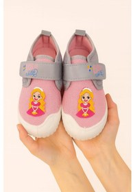 Resim Prenses Bebek Baskılı Kız Çocuk Panduf Pembe 