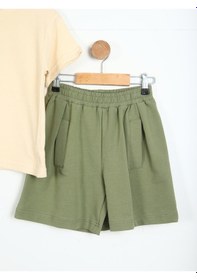 Resim Xo Kids Kız Çocuk Kombin Takmı 4-8 Yaş Set0298 Haki 