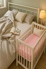 Resim 5 Adet 50 x 90 + 10 cm Anne Yanı Lastikli Penye Kumaş Bebek Çarşafı 