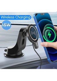 Resim Ally Magsafe Iphone 12 Serisi 15W Kablosuz Hızlı Şarj Cihazı Ve-Siyah 