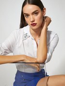 Resim Taşlı Gömlek Uzun Kollu Pamuklu 