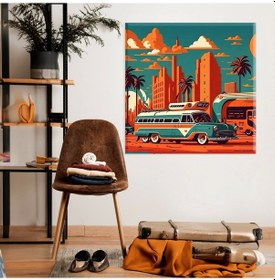 Resim Klasik Araba Gösterisi Kanvas Tablo 