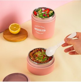 Resim Porsima 66720 Çelik Yemek Termosu Lunch Box Yemek Kabı Pembe 710m 