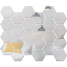 Resim Yuntech01 24 Adet Silver Akrilik Hexagon Ayna Duvar Sticker Seti - Dıy Ev Dekorasyonu, Çocuk Odası/yatak Odası/banyo Uygun, Kolay Kurulum, Koruyucu Filmi İle Çok Renkli 