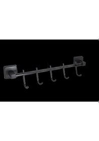 Resim Nil Banyo Lara Mat Siyah Beşli Kanca Askılık Mat Siyah 