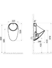 Resim Creavit TP635.KK Arkadan Su Girişli Mat Siyah Pisuar 