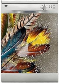 Resim Qedii Bulaşık Makinesi Sticker Kaplama Beyaz Eşya Kaplama Modern Tüy 