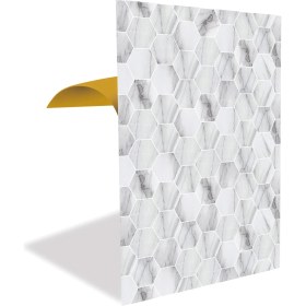 Resim Tink Kendinden Yapışkanlı Beyaz Petek Mermer Desenli Pvc Panel 41X62 cm 