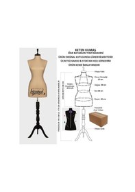 Resim Videolu Ürün-38 Beden Keten Kumaşlı Terzi Prova Mankeni 527201045 