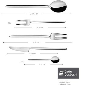 Resim Karaca Elegance Whisper Platin 12 Kişilik 84 Parça Çatal Kaşık Bıçak Takımı 