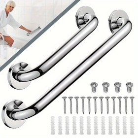 Resim Banyo Güvenliği için Paslanmaz Çelik Tutma Kolu - 30.48cm veya 50.8cm Uzunluk Seçin, Dayanıklı 201 Paslanmaz Çelik 