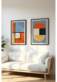 Resim Huhuli Ahşap Siyah Çerçeveli 2 Parça Set Tablo Huhu15 