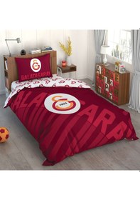 Resim Taç Galatasaray Kırmızı Logo Pamuk Nevresim Takımı-Kırmızı 