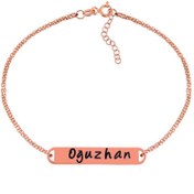 Resim Silver Rose Personalized Name Bracelet for Women 