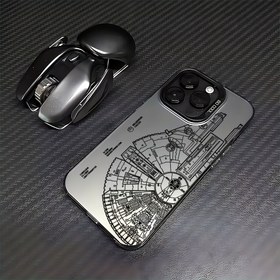 Resim STAR WARS Mekanik Uzay Aracı Tasarımı Telefon Kılıfı for iphone 16, 15, 14, 13, 12, 11 Pro Max, X, XR, XS Max, 8, 7 Plus Modelleri İçin Uygun, Şok Geçirmez Mat Arka Yüzeyli Bir Uzay Aracı Tasarımı İçerir. 