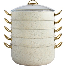 Resim Leydi Granit Mantı Tenceresi Seti Buharlı Pişirici 30 cm 