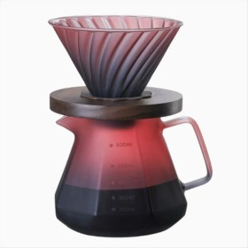 Resim Empoorlium Ceviz Saplı Kahve Filtresi El Damlama Demliği Perkolatörleri Borosilikat Cam Dökme Kahve Çay Seti (Yurt Dışından) 