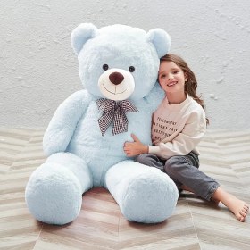 Resim Sole 140 cm Papyonlu Sevimli Peluş Ayı - Sevgiliye Özel Hediye, % 100 Yerli 
