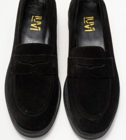 Resim Luvi Shoes Pline Siyah Süet Hakiki Deri Kadın Loafer Ayakkabı SIYAH SUET 