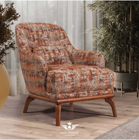 Resim GOFFİHOME Gürgen Ağacı Ceviz Rengi Süngerli Keten Kumaşlı Barbaros Berjer Koltuk 2 Yıl Garantili (68*75*88cm) 