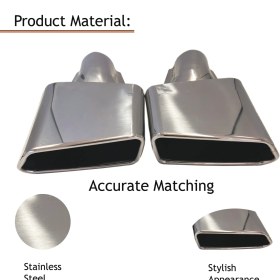 Resim Bmw 5 Serisi F10 Gt 550 Kare Paslanmaz 304 Çelik Egzoz Ucu Seti–sağ-Sol–m Sport Difüzör Uyumlu–krom 