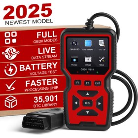 Resim 2025 En Yeni OBD2 Tarayıcı Kod Okuyucu Araç Motor Arıza Tarama Cihazı CAN Teşhis Tanılama Tool, 1996 Sonrasındaki Bütün OBDII/EOBD Protokollü Araçlar İçin Hata Kodunu Okuma ve Temizleme, Pil Dahil Değildir 