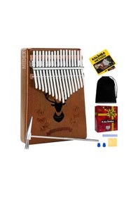 Resim Midex Klx-880 Hakiki Ağaç Geyik Desenli Kalimba Set 17 Çelik Tuşlu 
