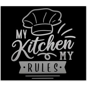 Resim Ocak Arkası Koruyucu | My Kitchen My Rules (40CM x 60CM) 