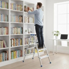 Resim Eco Lounge 4+4 Çift Basamaklı Alüminyum Metal Merdiven 