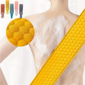 Resim 1 Adet Peeling Sırt Fırçası ve Sünger Pedi, Duş & Banyo İçin Uygun, Erkekler ve Kadınlar için Derin Temizlik Vücut Ovma 
