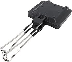 Resim Uadme Sandviç Ekmek Kızartma Makinesi Makinesi, Saplı çıkarılabilir ızgara Kızartma Tavası Gazlı Soba Için Kahvaltı ızgara Plakası Kızarmış Peynirli Atıştırmalıklar Için Indüksiyon Ocak 