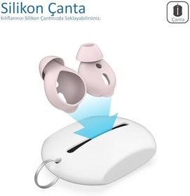Resim McStorey AirPods 1. & 2. Nesil Kulak İçi Kılıf - 3 Çift Small Silikon Uç - 0.5mm Ultra İnce, Kaymaz, Şarj Kutusuna Uyumlu, Konforlu & Hijyenik Kullanım Pembe 