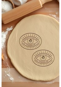 Resim Göz Kurabiye Kalıbı, Hamur Şekillendirici, Bisküvi Kalıbı, Kolay Kesim Ucu Beyaz 