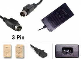 Resim Retro 24V 2.5A 60W 3Pin DIN Yazar Kasa (Yazarkasa) Adaptör RETRO 