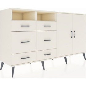 Resim Kronos Konsol 4 Raflı 6 Çekmeceli 2 Kapaklı 176x59x99 Aytaşı-aytaşı Aytası - Aytası 