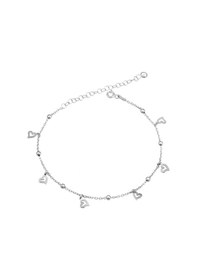 Resim Brezza Lusso Jewelry Kalp Figürlü Clasical Sallantılı Gümüş Kadın Ayak Halhal Gümüş 