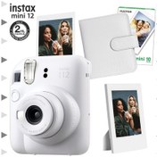 Resim Fujifilm Instax Mini 12 Fotoğraf Makinesi + 10'lu Film + Çerçeve + Kare Albüm Seti Beyaz 