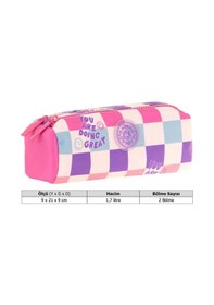 Resim Kaukko Nature Soft Dual Kalem Çantası Pınk Art Ad-4002 