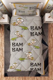 Resim BelezaHome Sarı Gri Bam Bam Desenli Tek Kişilik Çocuk Yorganı Uyku Seti 