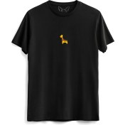 Resim Alfa Tshirt Animal Zürafa Baskılı Çocuk Siyah Tshirt 