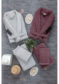 Resim Güvenal Hayal 12 Parça Kutulu Jakarlı Bornoz Takımı Bornoz Havlu & Havlu Seti Banyo Çeyiz Seti 6 Çok Renkli 