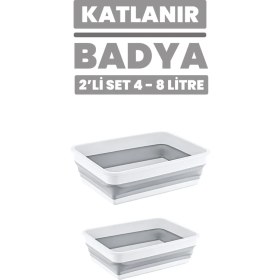 Resim Lirazon Katlanır Badya Leğen Akordiyon Katlanabilir Çok Amaçlı Badya Çeyiz Seti 